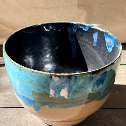 Handmade 4 1/4 Quart Stoneware Mixing Bowl - Tropical Teal