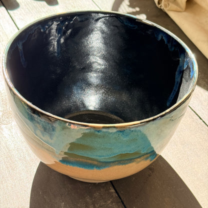 Handmade 4 1/4 Quart Stoneware Mixing Bowl - Tropical Teal