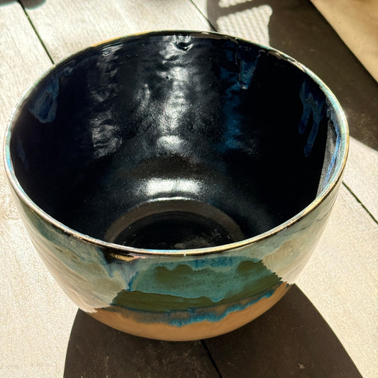 Handmade 4 1/4 Quart Stoneware Mixing Bowl - Tropical Teal