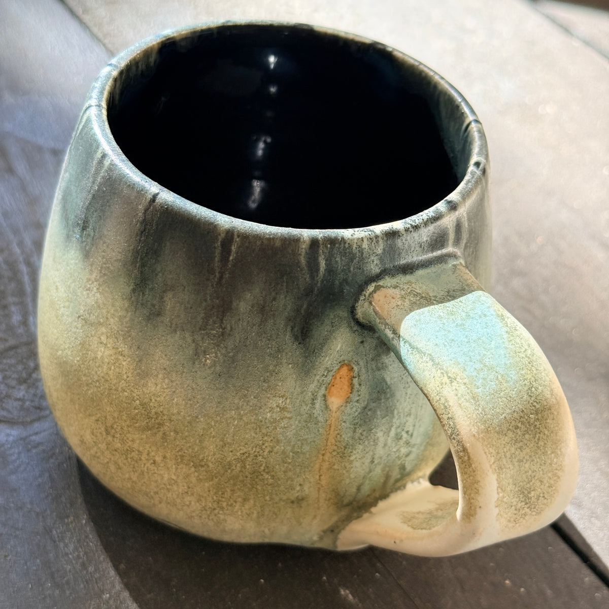 Handmade 16oz Stoneware Mug -Tropical Teal