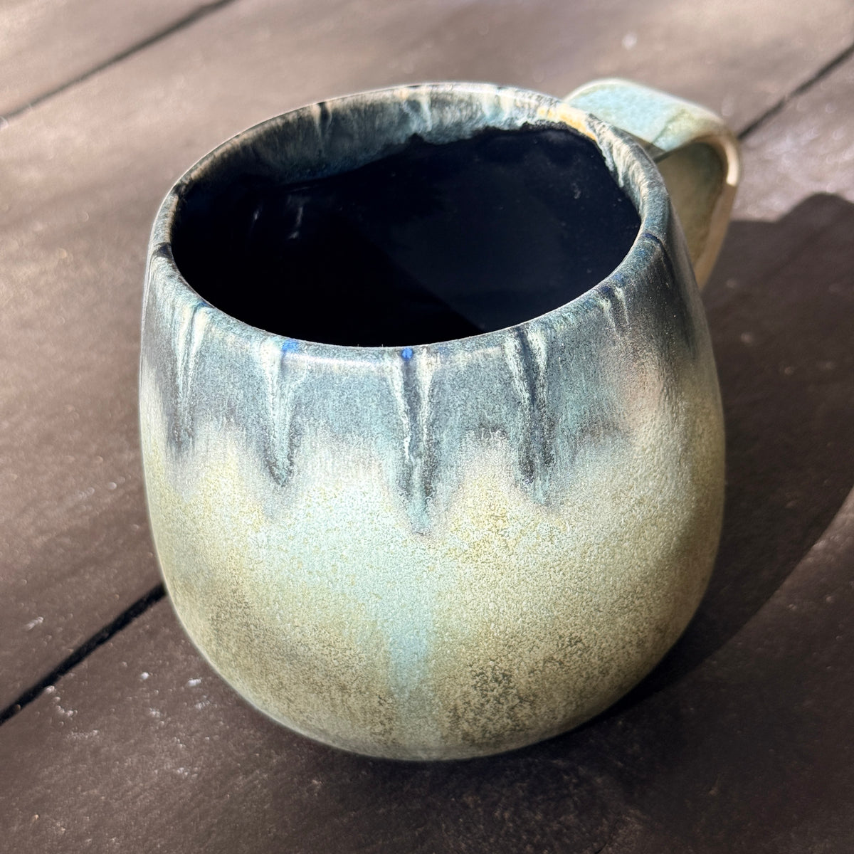 Handmade 16oz Stoneware Mug -Tropical Teal