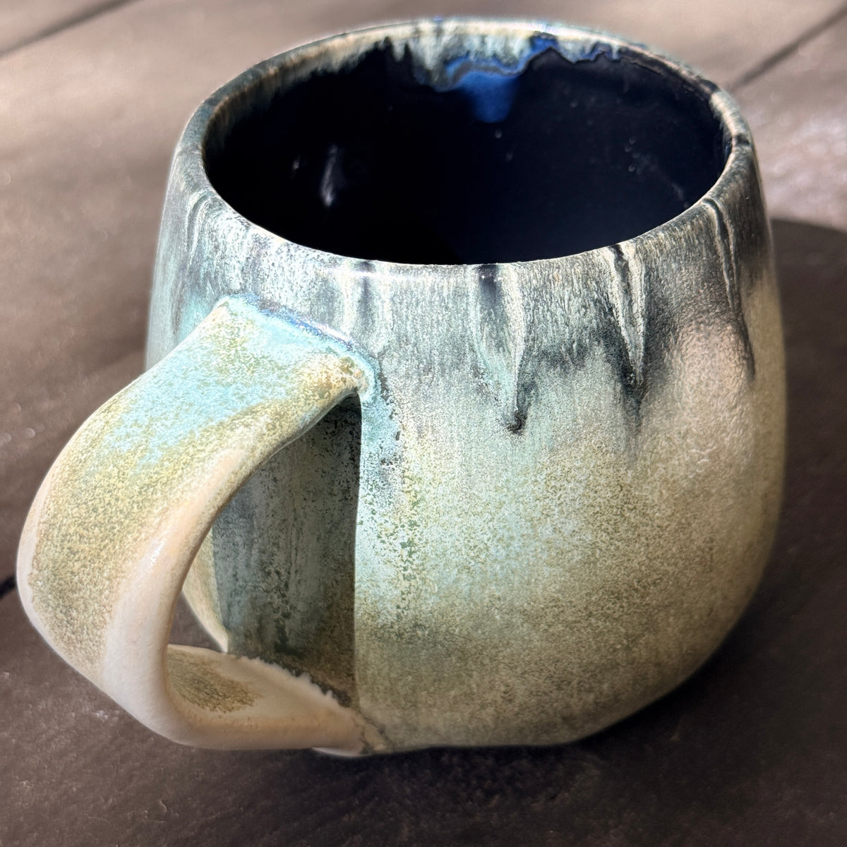 Handmade 16oz Stoneware Mug -Tropical Teal
