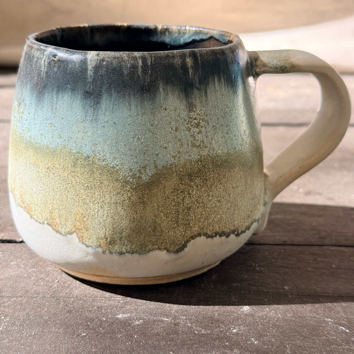 Handmade 16oz Stoneware Mug - Tropical Teal